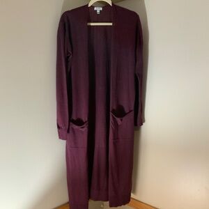 Susina Wine M Cardigan Duster Classic Minimalist Normcore Scandi Cottagecore